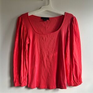 Sanctuary women Coral  square neck Long Sleeve mixed textures Tops size M